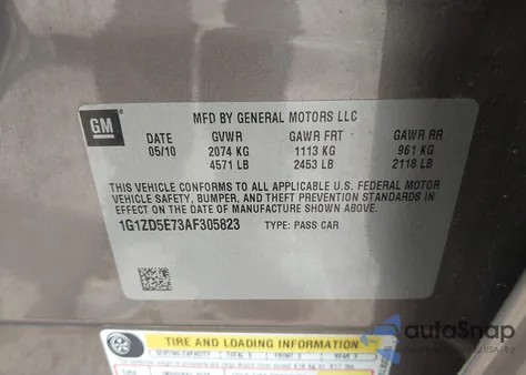 2010 Chevrolet Malibu Lt z USA, uszkodzony, nr VIN 1G1ZD5E73AF305823